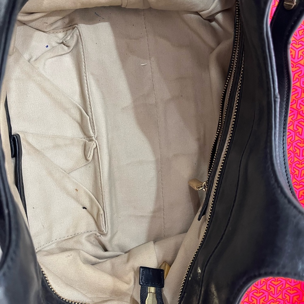 Tory Burch Black Leather Tote Bag - Picture 3 of 4